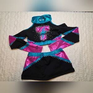 Elite DesignsCheer / Hip Hop Dance Costume Set – Metallic Pink & Teal – Youth CM